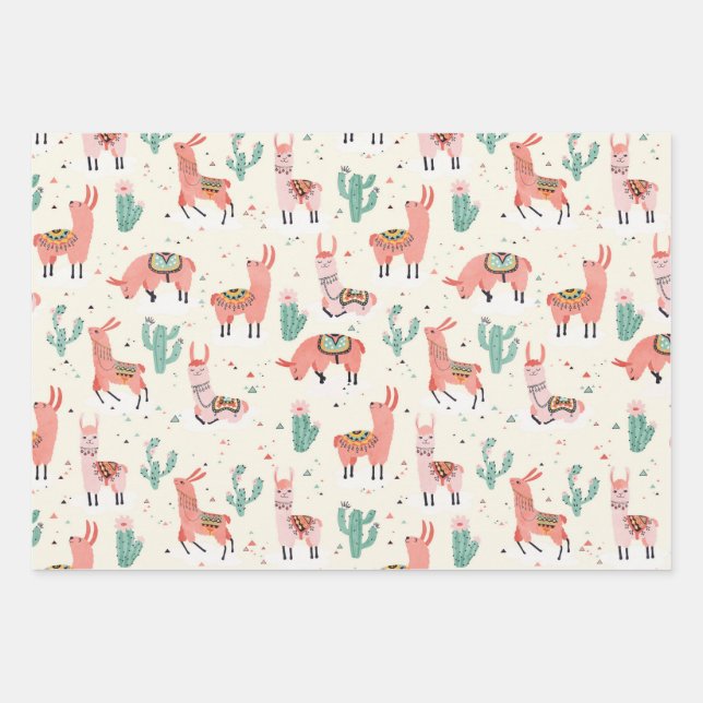 Feuille De Papier Cadeau Bonne Llama (Devant)