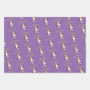 Feuille De Papier Cadeau Bonne vache fête d'anniversaire