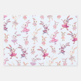 Feuille De Papier Cadeau Bonnets roses mignons Motif dansant