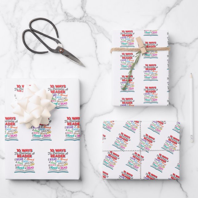 Feuille De Papier Cadeau Book Lover 10 Ways to Become a Reader (Recto)