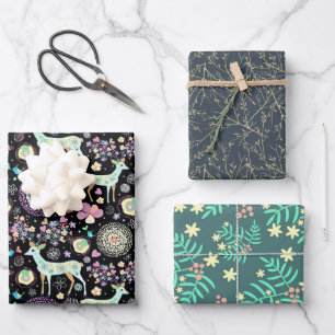 Feuille De Papier Cadeau Botanica Noël rennes modernes
