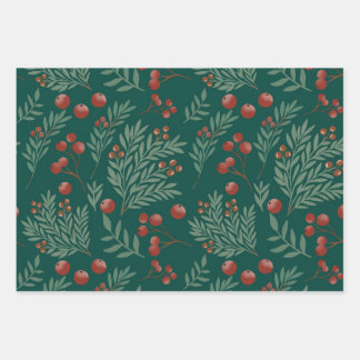 Feuille De Papier Cadeau Botanical Christmas Wrapping Paper
