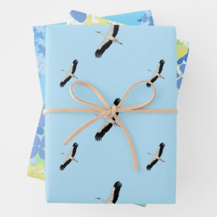 Feuille De Papier Cadeau Bouches et fleurs sauvages