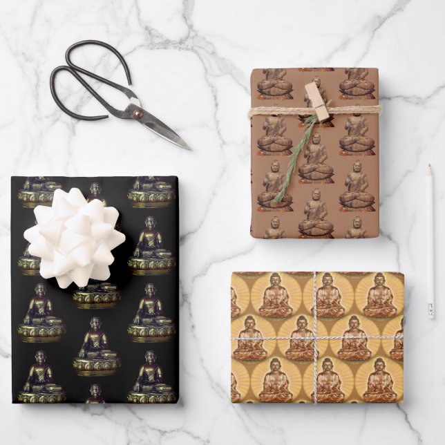Feuille De Papier Cadeau Bouddha (Recto)