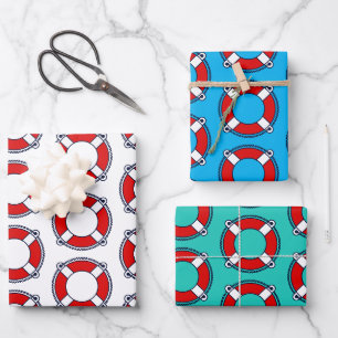 Feuille De Papier Cadeau Bouée Lifesaver bouée de protection de la vie pisc