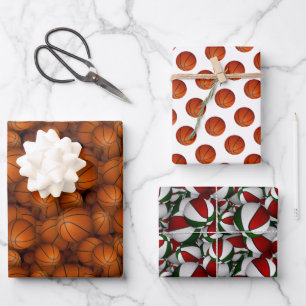 Feuille De Papier Cadeau boules de basket motif Noël ou toute occasion