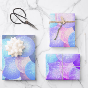 Feuille De Papier Cadeau Boules disco dans les couleurs pastel arc-en-ciel 