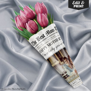 Feuille De Papier Cadeau Bouquet de fleurs de journaux de la Fête des mères