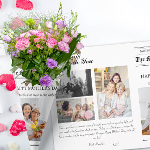Feuille De Papier Cadeau Bouquet de la Fête des Mères