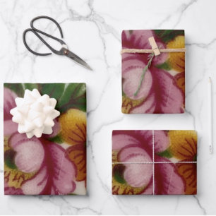 Feuille De Papier Cadeau Bouquet floral de tasse à thé