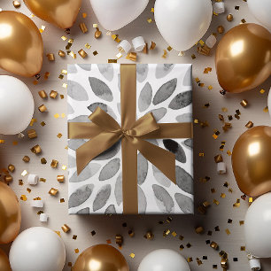 Feuille De Papier Cadeau Boutons de brosse d'aquarelle - noir et blanc