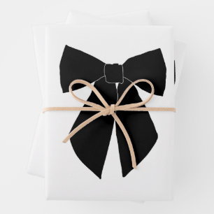 Feuille De Papier Cadeau Bow noir