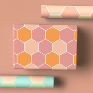 Feuille De Papier Cadeau Branché Moderne Pastel Jaune Multicolore Honeypeb