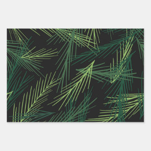 Feuille De Papier Cadeau Branches de Noël Motif