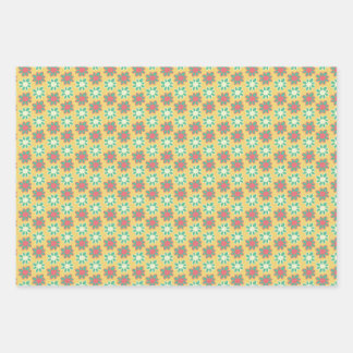 Feuille De Papier Cadeau Bright colored retro flower