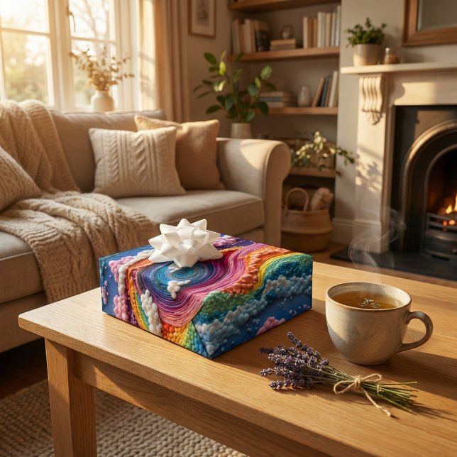 Feuille De Papier Cadeau Broderie Rainbow, Sky et Cloud Design (Créateur téléchargé)