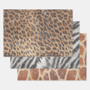 Feuille De Papier Cadeau Brown Leopard Poster de animal Sparkle