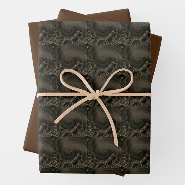 FEUILLE DE PAPIER CADEAU BROWN MODERNE (En situation)