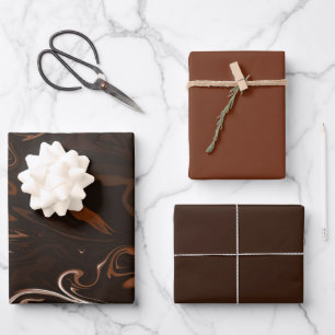 Feuille De Papier Cadeau Brown, noir et gris