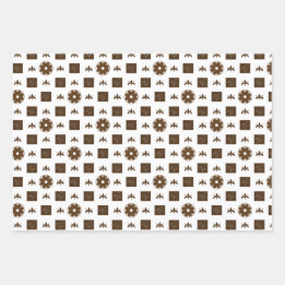 Feuille De Papier Cadeau Brown tendance et blanc À damiers Motif