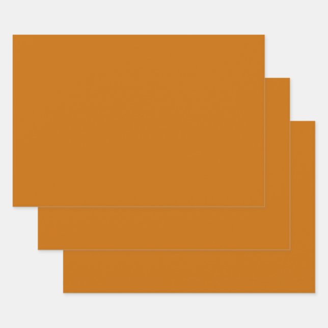 Feuille De Papier Cadeau Browny Orange (couleur solide)  (Lot)