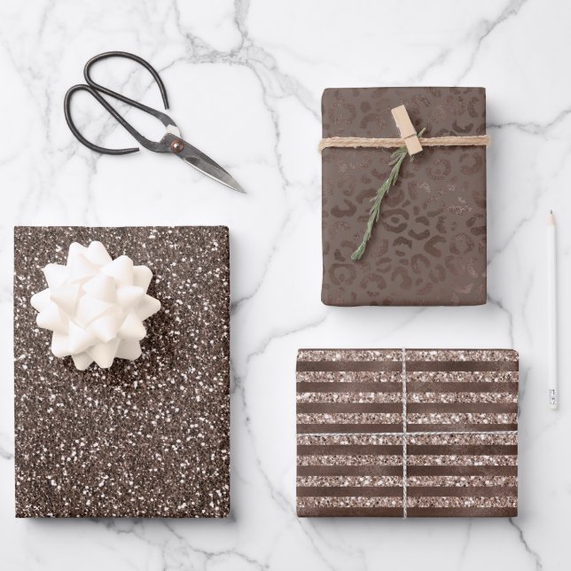 Feuille De Papier Cadeau Brun Chocolat (Recto)