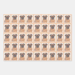 Feuille De Papier Cadeau Bruxelles Griffon Smooth Painting Original Chien A