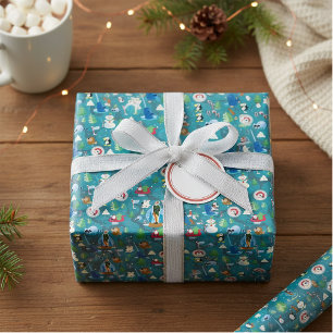 Feuille De Papier Cadeau Buddy l'elfe et personnages Motif Turquoise