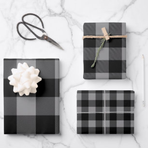 Feuille De Papier Cadeau Buffalo Plaid Rob Roy Check Grey Plaid Motif