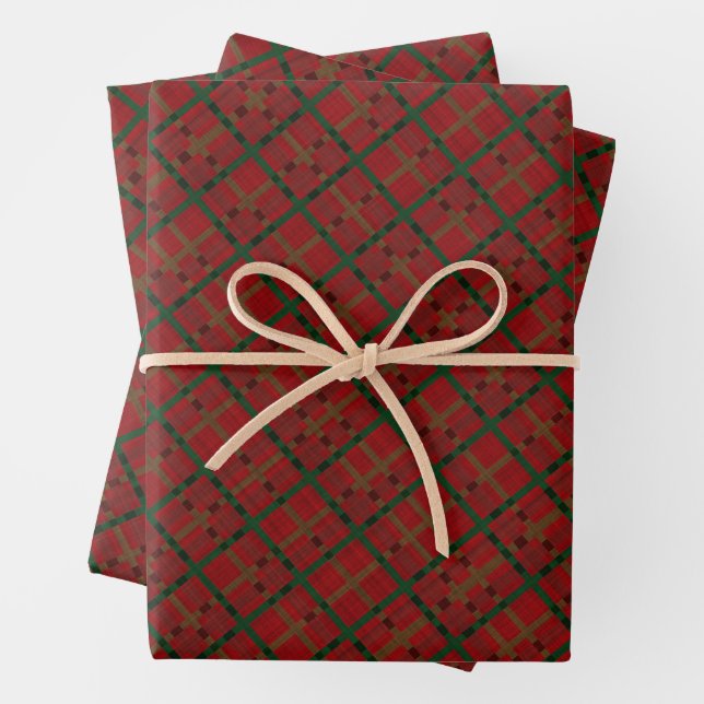 Feuille De Papier Cadeau Buffle rouge de Noël déposé (En situation)