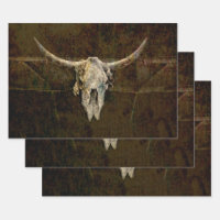 Bull Skull Western Country Brown Old Russe Grunge