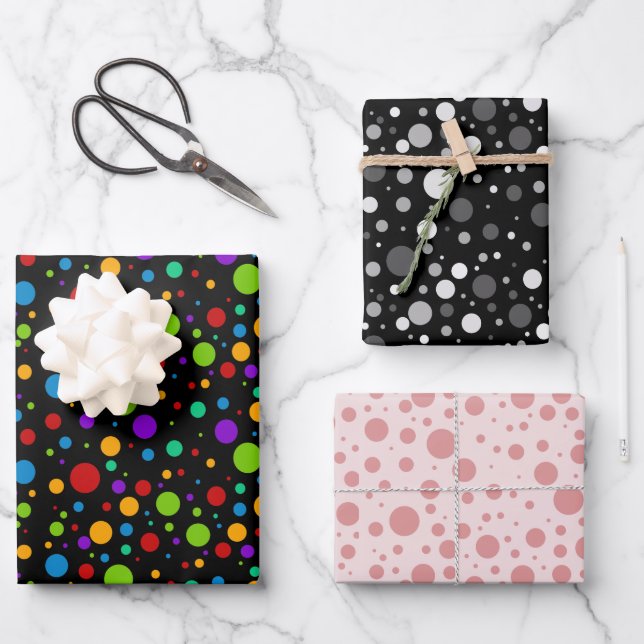 Feuille De Papier Cadeau Bundle Polka Dot (Recto)