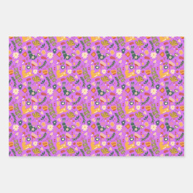 Feuille De Papier Cadeau Bunny Garden (Devant)
