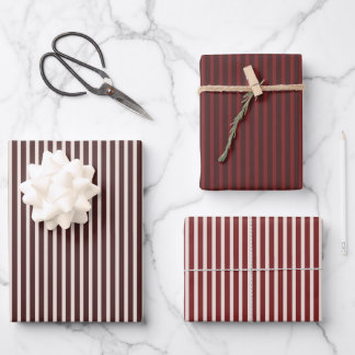 Feuille De Papier Cadeau Burgundy Red Stripe