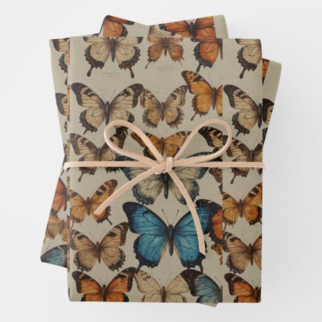 Feuille De Papier Cadeau Butterfly Dreams : Élégante chaîne d'emballage pap (En situation)