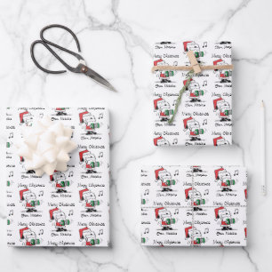Feuille De Papier Cadeau cacahuètes   Snoopy Santa Claus Accordian