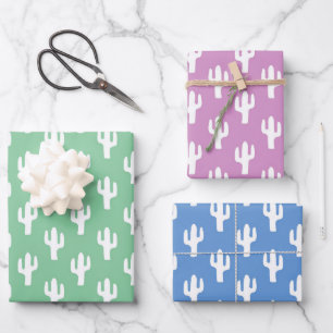 Feuille De Papier Cadeau Cactus Motif Sherbet Colours Désert Fun moderne