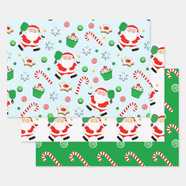 Feuille De Papier Cadeau Cadeau de Noël de Pickleball créatif (Lot)