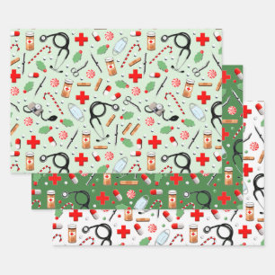 Feuille De Papier Cadeau Cadeau de Noël pour médecin ou infirmière