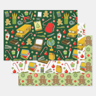 Feuille De Papier Cadeau Cadeau de vacances de l'enseignant de l'école créa