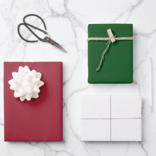 Feuille De Papier Cadeau Cadeau de vacances Red and Forest Green and White