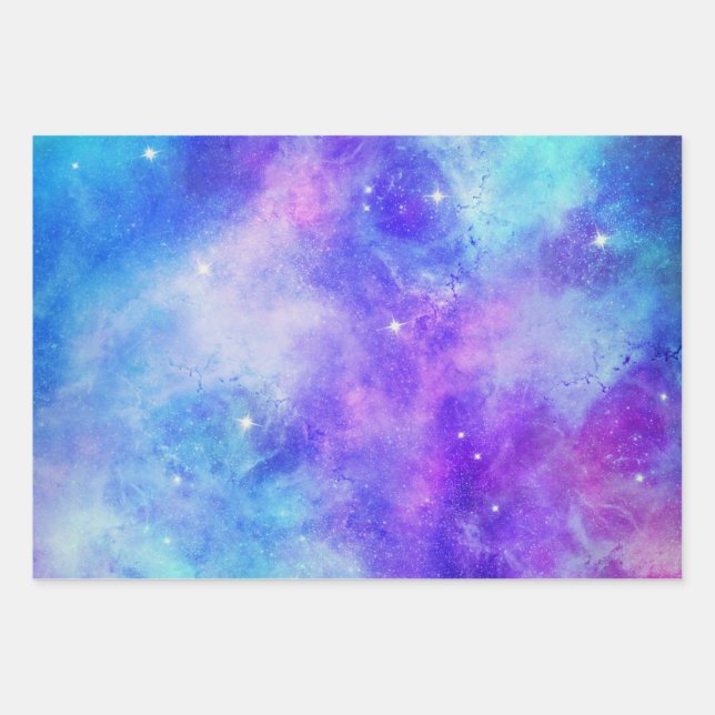 Feuille De Papier Cadeau Cadeau Galaxy, Garçons Filles & Enfants, Espace, S (Devant)