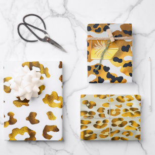 Feuille De Papier Cadeau Cadeau Poster de animal tendance Safari Chic Gold