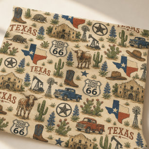 Feuille De Papier Cadeau Cadeau Texas Route 66 Lone Star