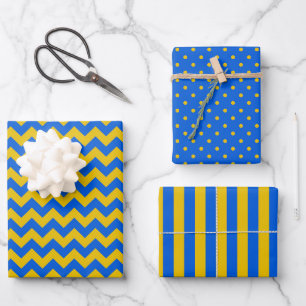Feuille De Papier Cadeau Cadeau Ukrainien bleu et jaune