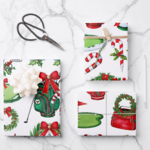 Feuille De Papier Cadeau Cadeaux de Noël de golf pour golfeurs