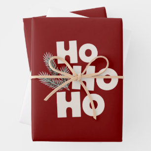 Feuille De Papier Cadeau Cadeaux de vacances de Noël Ho Ho Ho Saisonniers