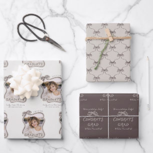 Feuille De Papier Cadeau Cadre photo ondulé avec nœud personnalisé pour la