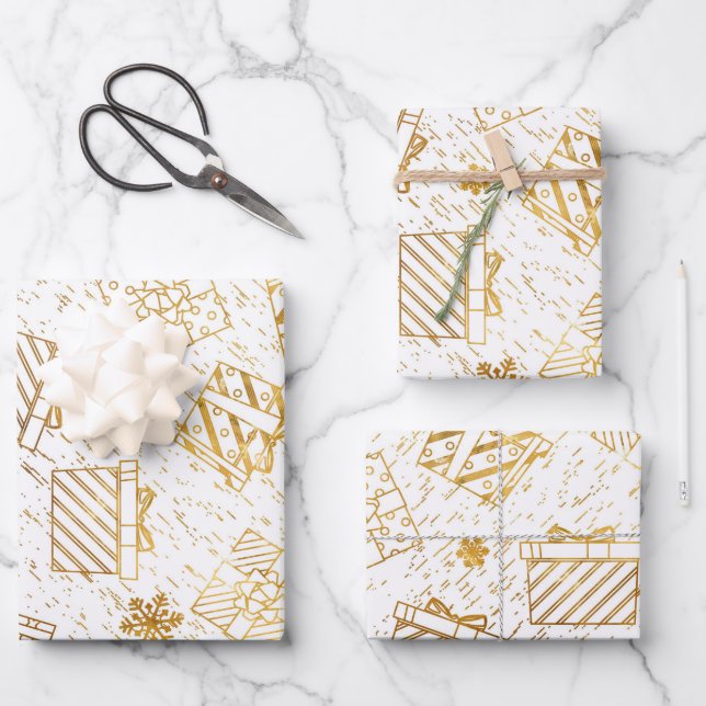 Feuille De Papier Cadeau Cadres de Noël 4 (Recto)