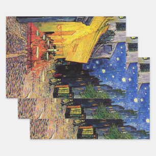 Feuille De Papier Cadeau Café Terrasse à la nuit par Vincent van Gogh